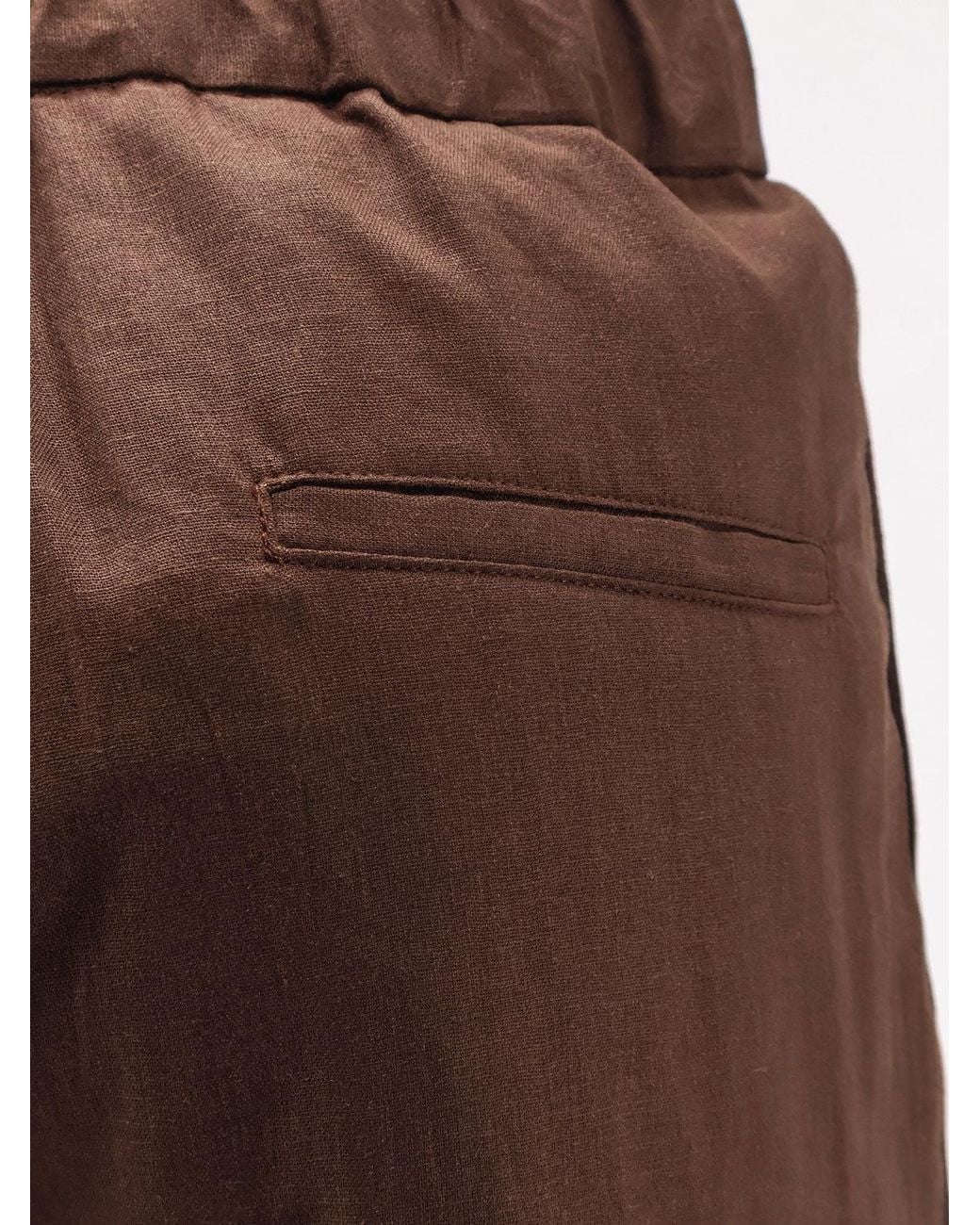 Hevò Brown Torre Chianca Linen And Viscose Trousers for men