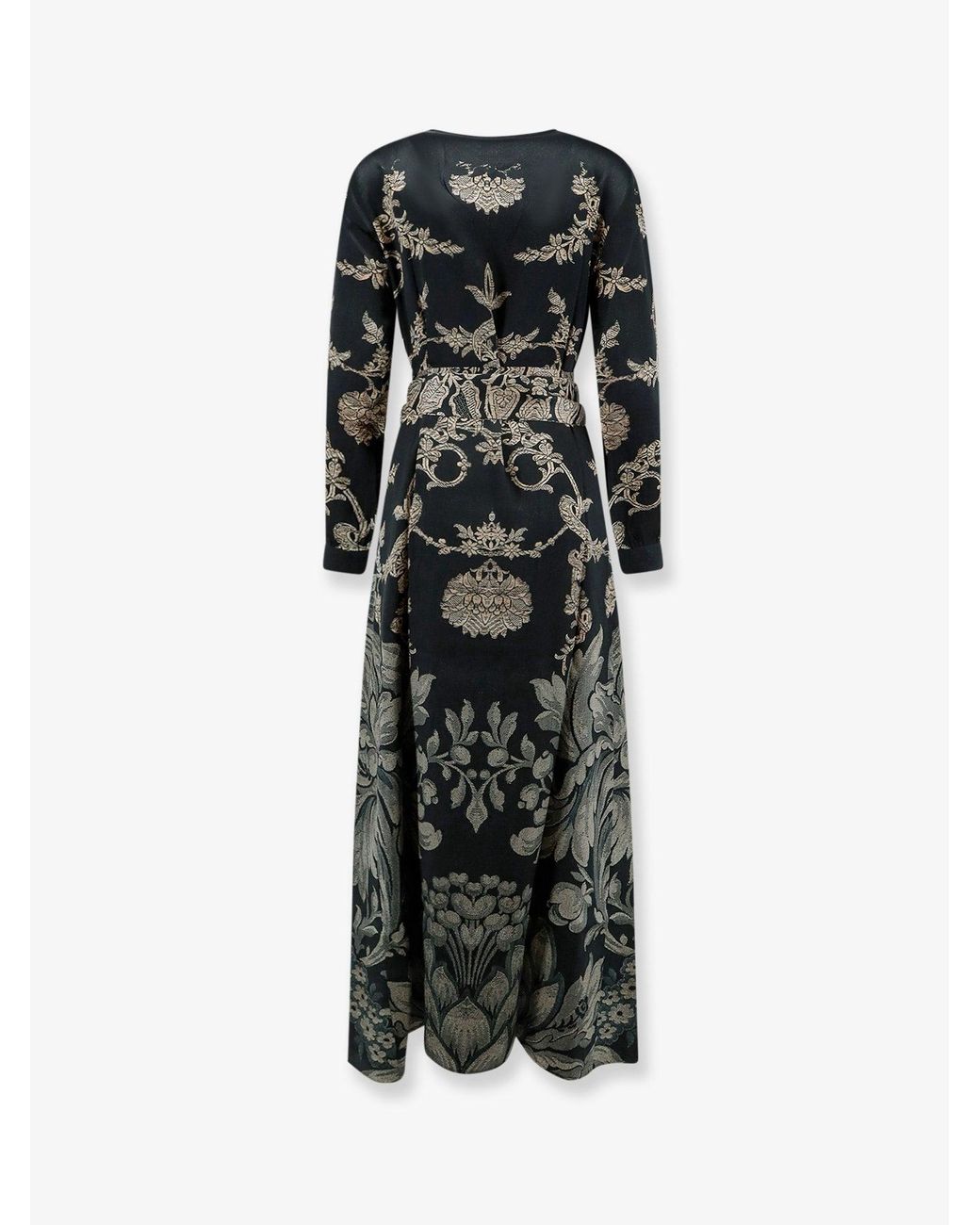 Pierre Louis Mascia Black Mutkas Printed Silk Long Dress