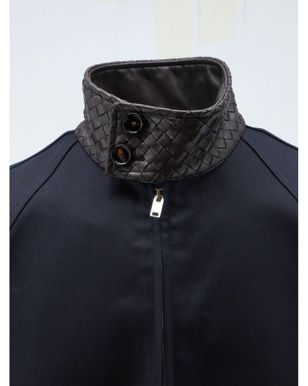 Bottega Veneta Blue Harrington Compact Cotton Gabardine Jacket for men