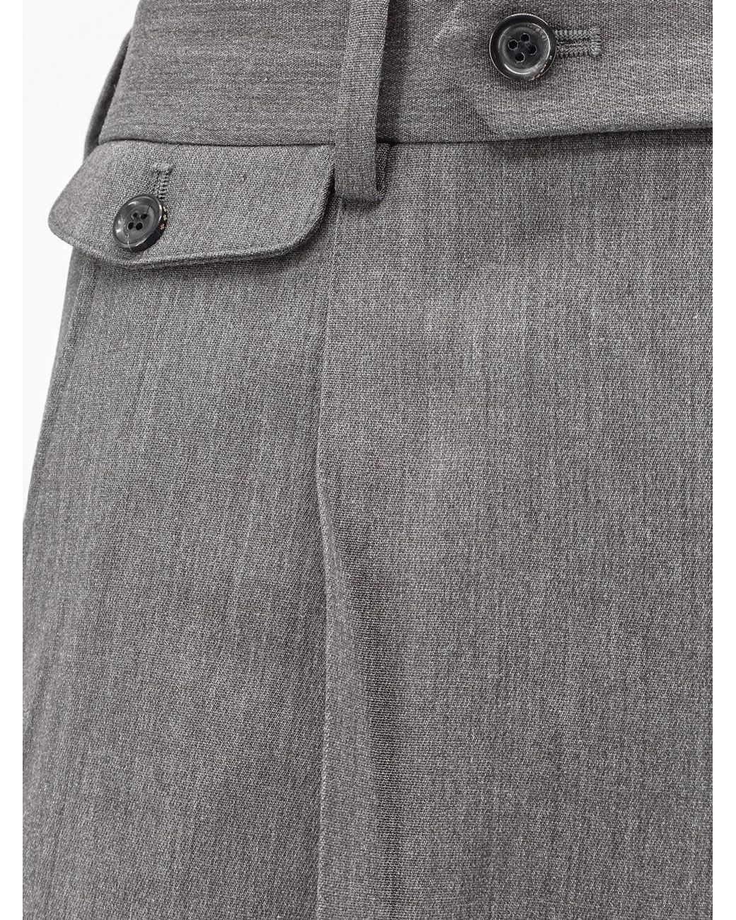 TONYWACK Gray Wool Blend Bermuda Shorts With Frontal Princes for men