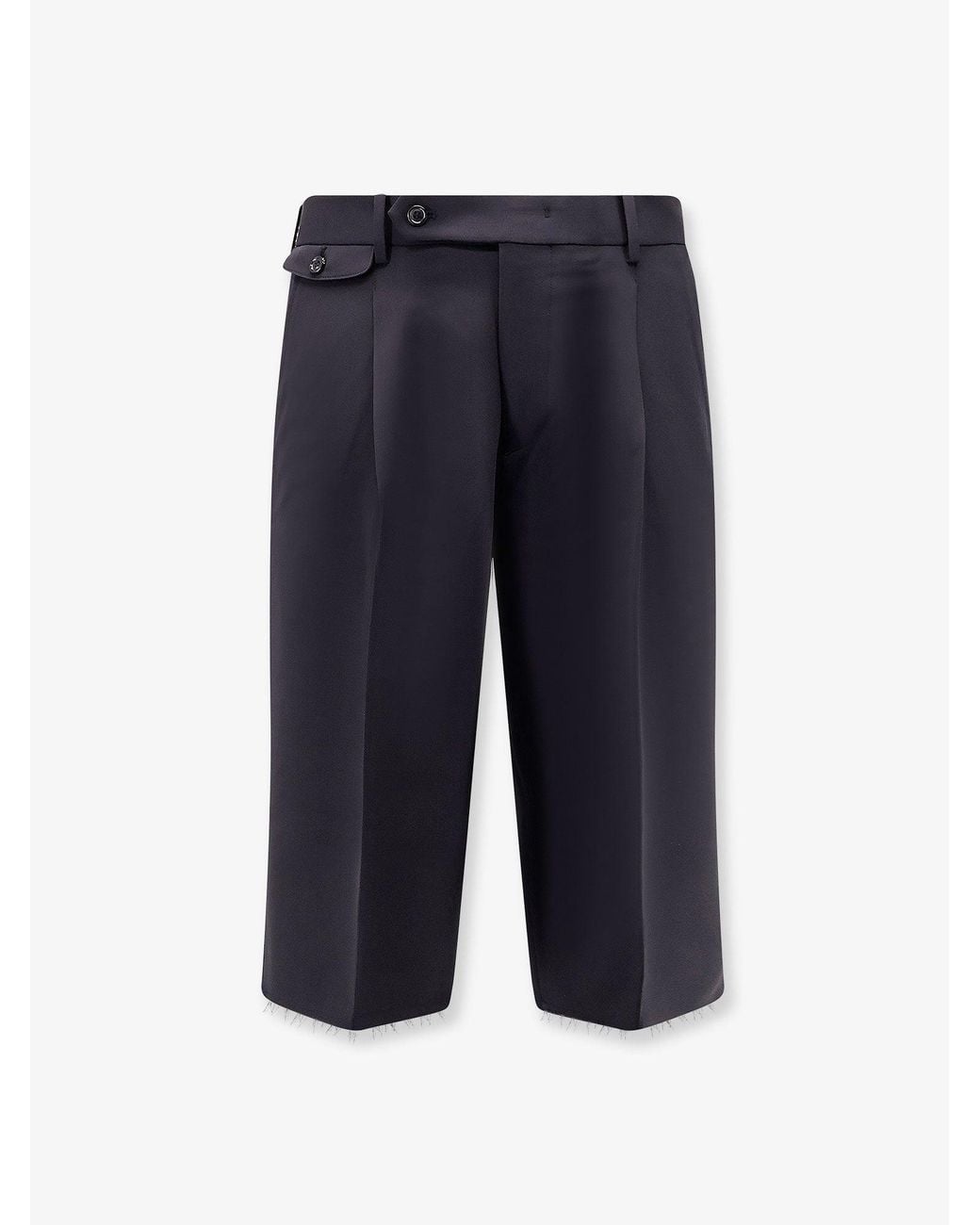 TONYWACK Blue Wool Blend Bermuda Shorts With Frontale Pinces for men