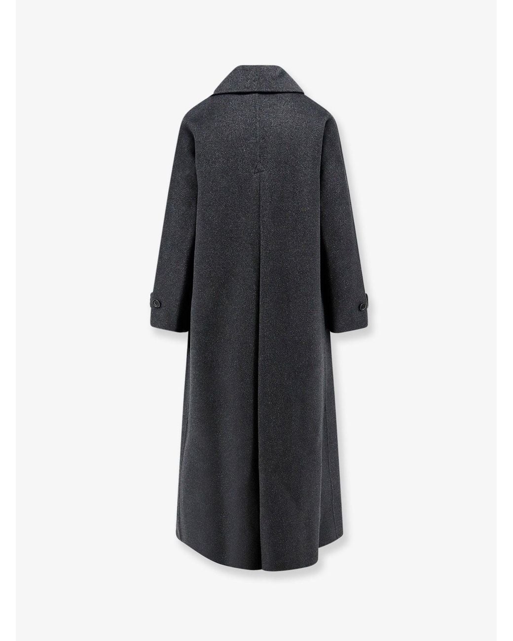 Aspesi Black Double-Breasted Wool Coat