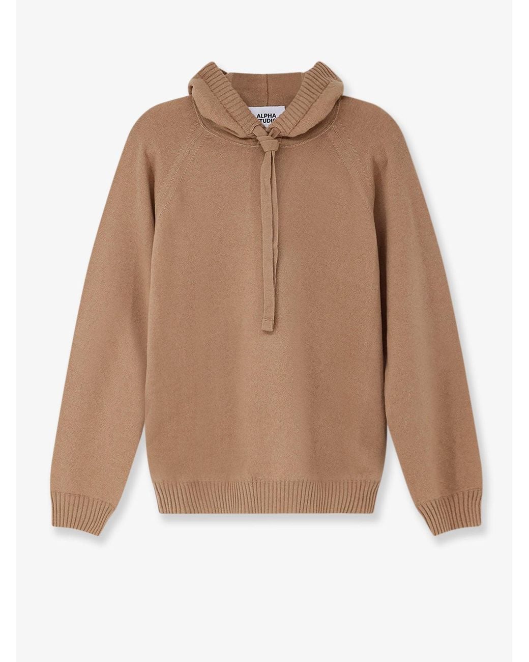 Alpha Studio Natural Wool Hoodie for men