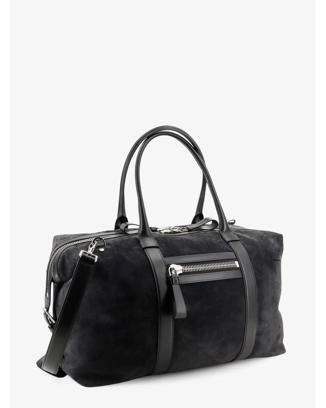 Tom Ford Black Buckley Holdall Suede Travel Bag for men