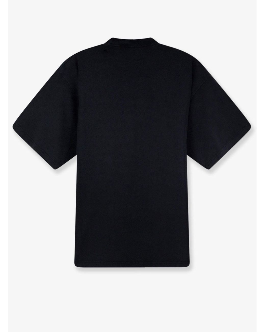 Balenciaga Black Cotton T-Shirt With Front Logo Print