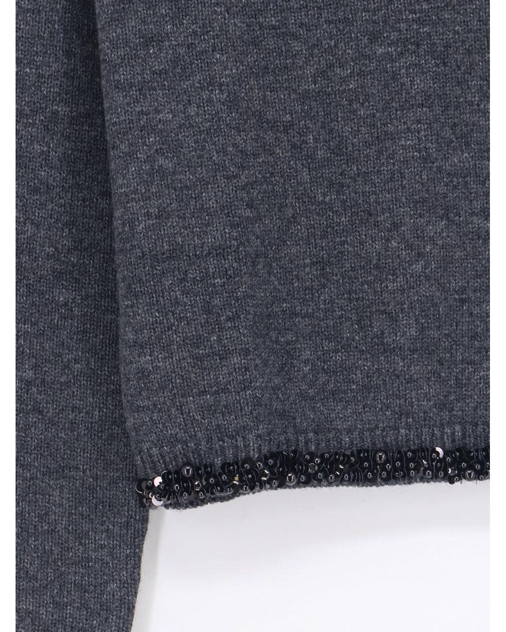 Semicouture Blue Virgin Wool And Cashmere Sweater