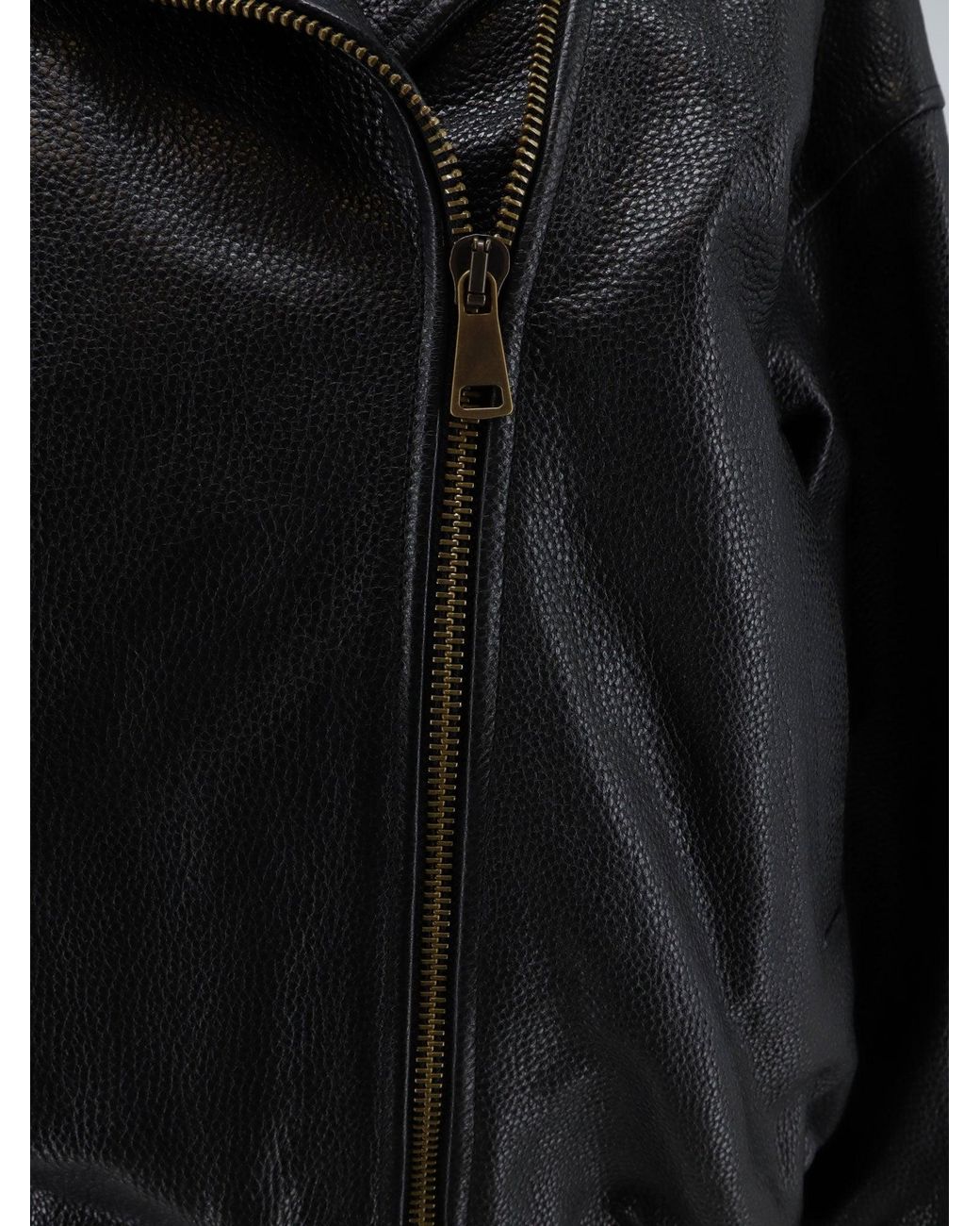 Semicouture Black Oversize Textured Leather Jacket