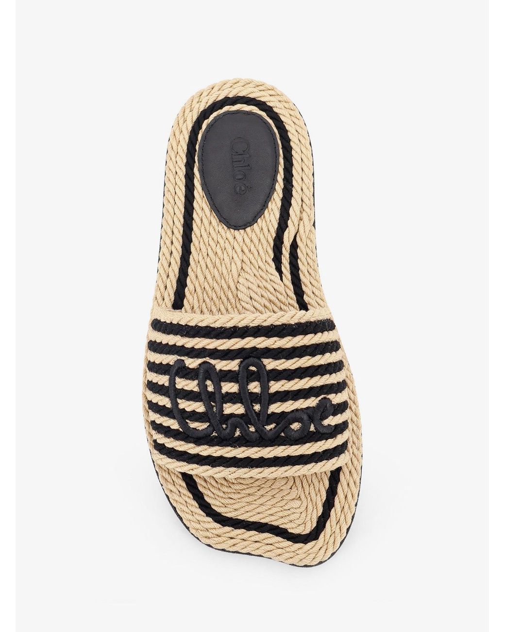 Chloé White Sand Recycled Rope Sandals