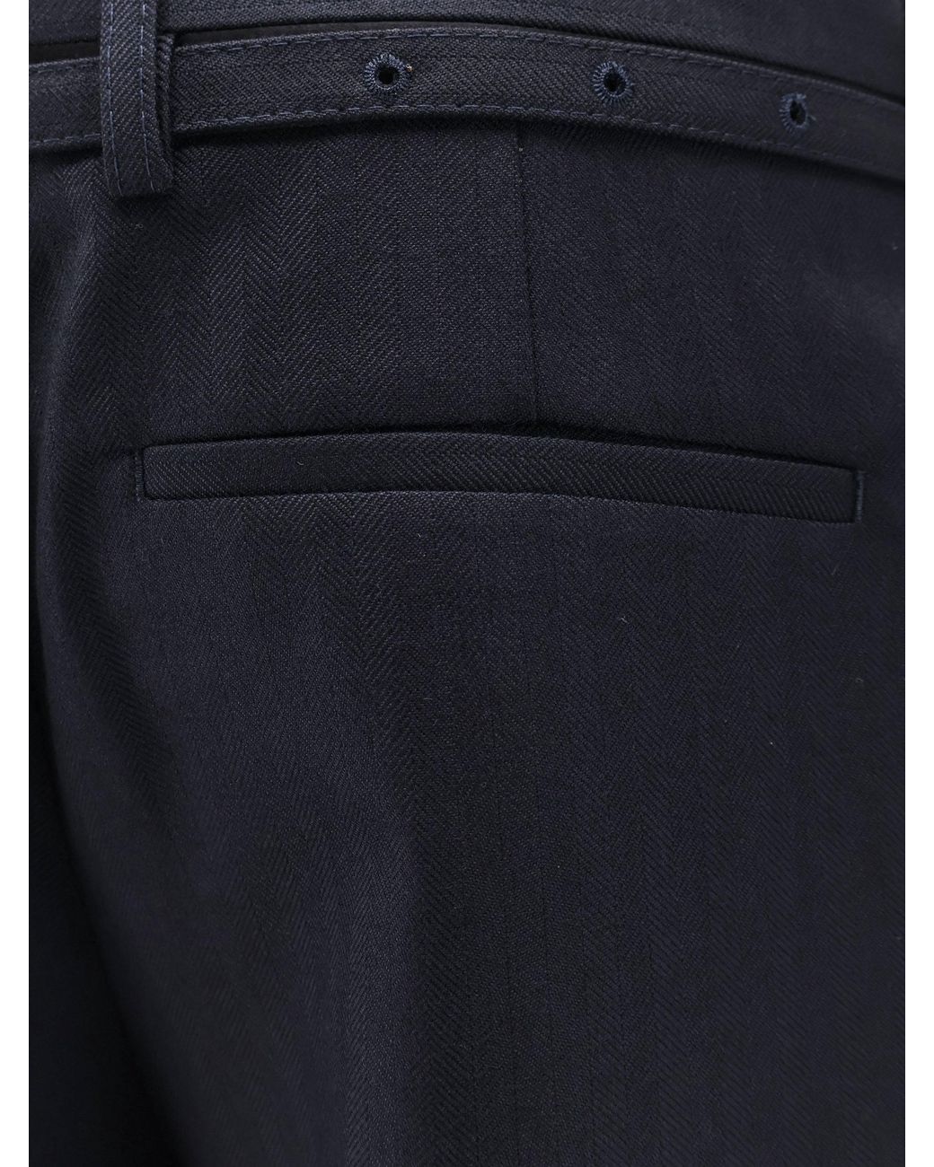 Dries Van Noten Blue Presta Wool Trousers With Belt