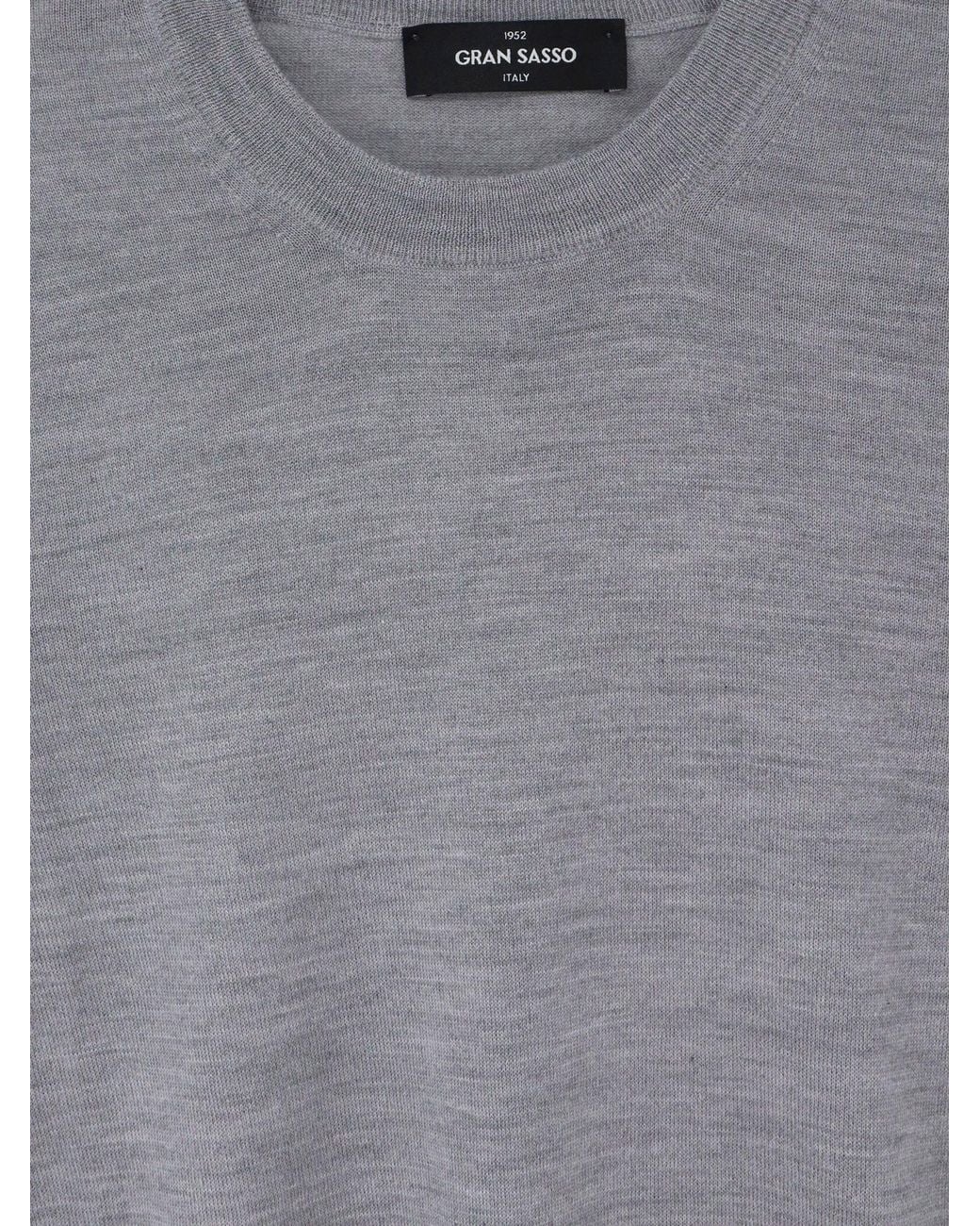 Gran Sasso Gray Virgin Wool, Cashmere, And Silk Blend Sweater for men