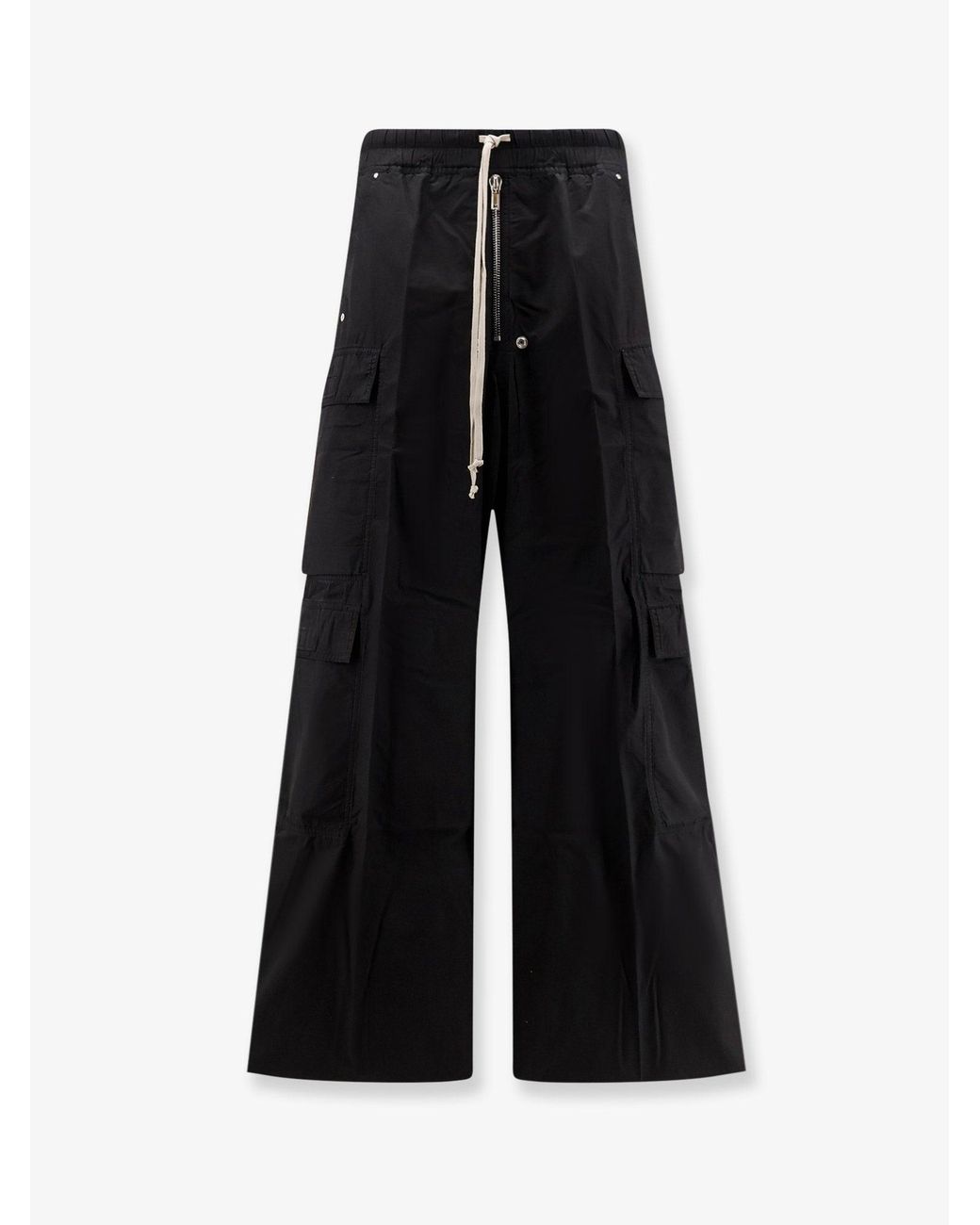 Rick Owens Black Double Cargo Jumbo Belas Trousers for men