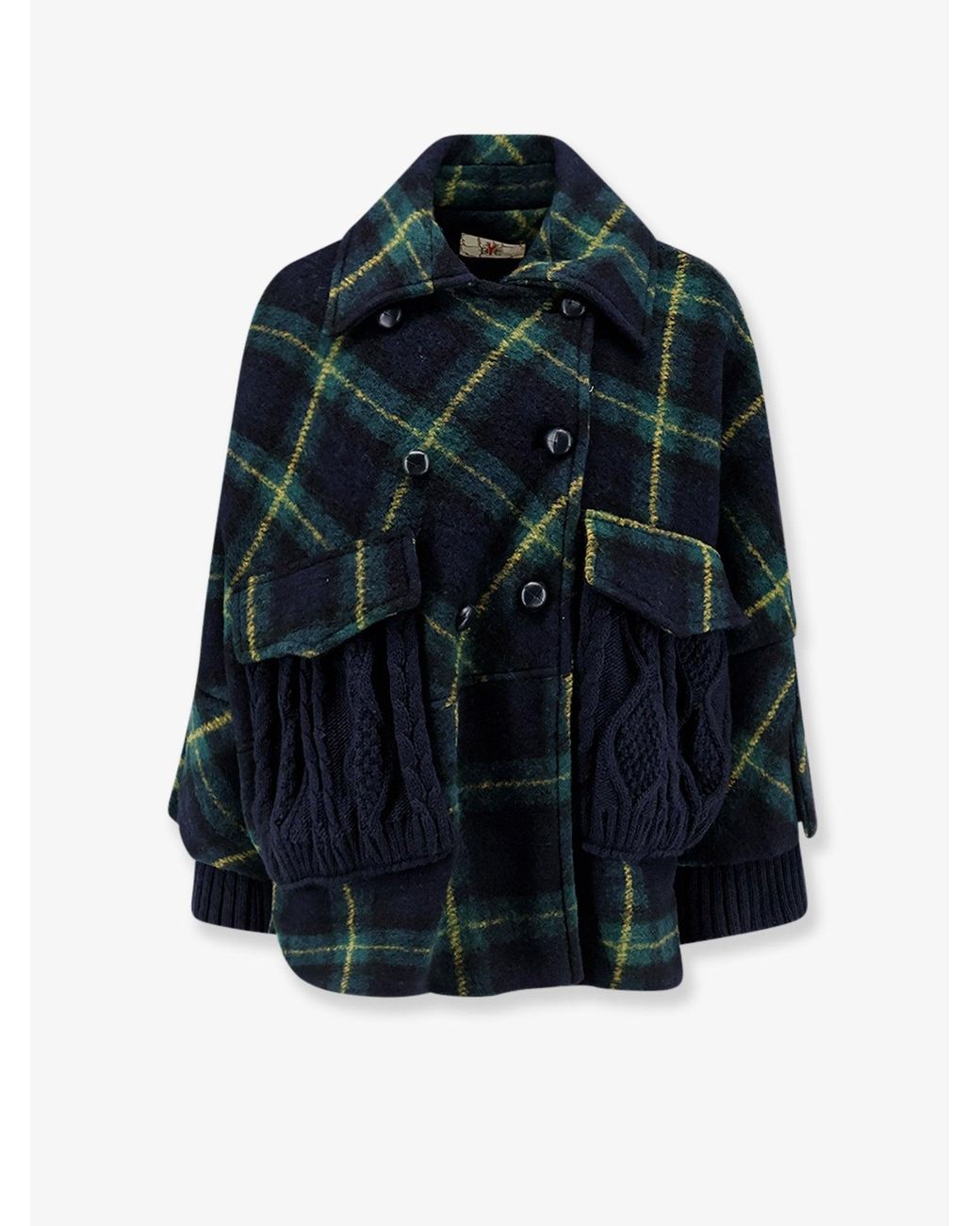 BYE Firenze Blue Short Wool Blend Coat