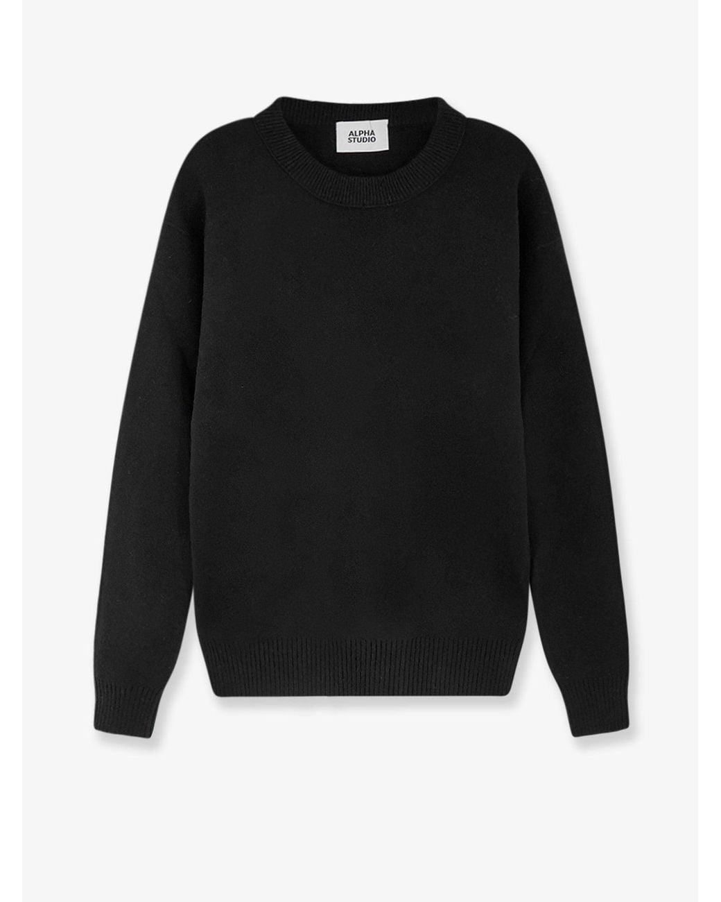 Alpha Studio Black Wool Blend Sweater for men
