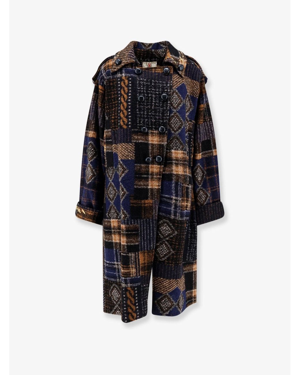 BYE Firenze Blue Wool Blend Coat