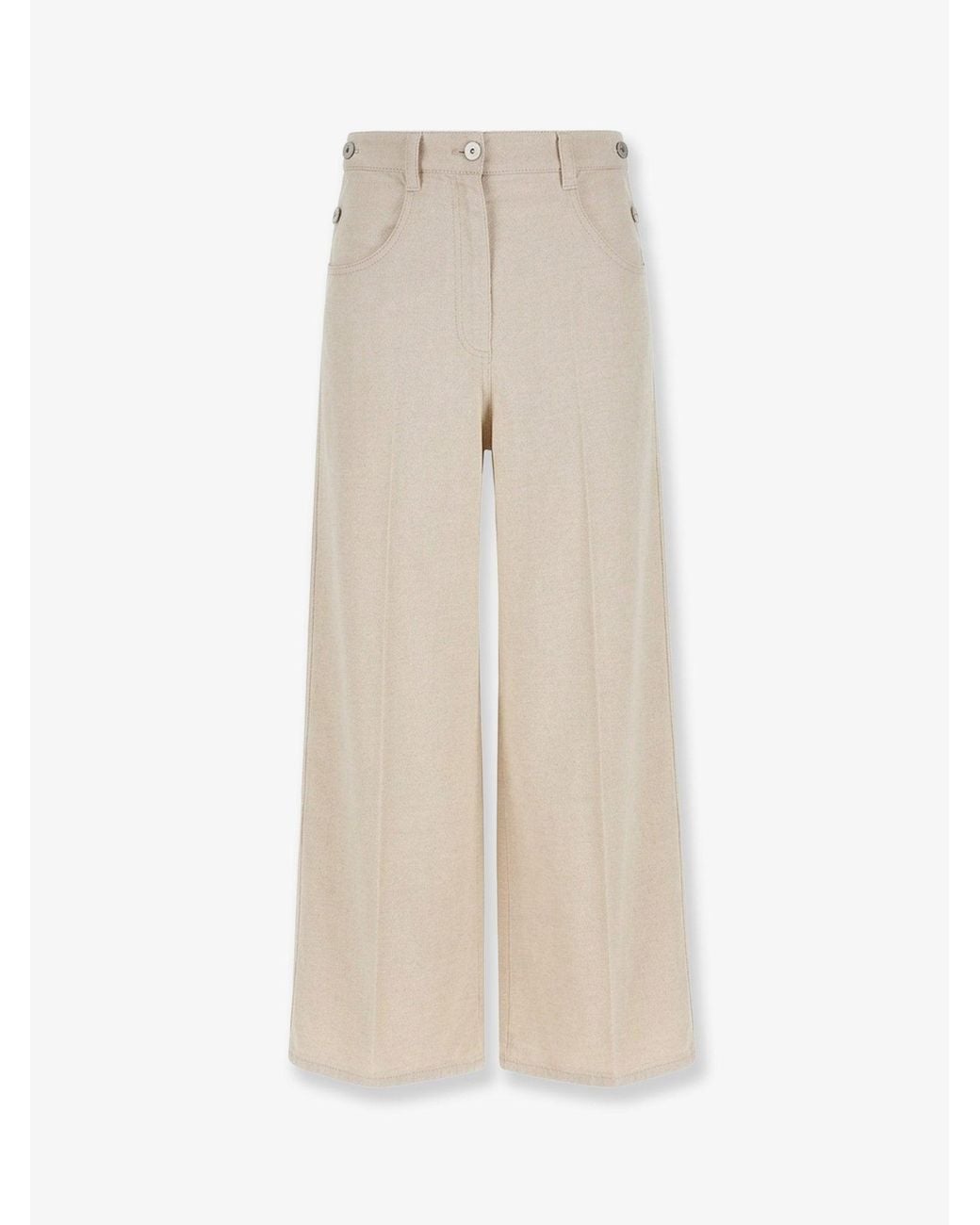 Brunello Cucinelli Natural The Maxi Sailor Jean-Low Slung Trousers