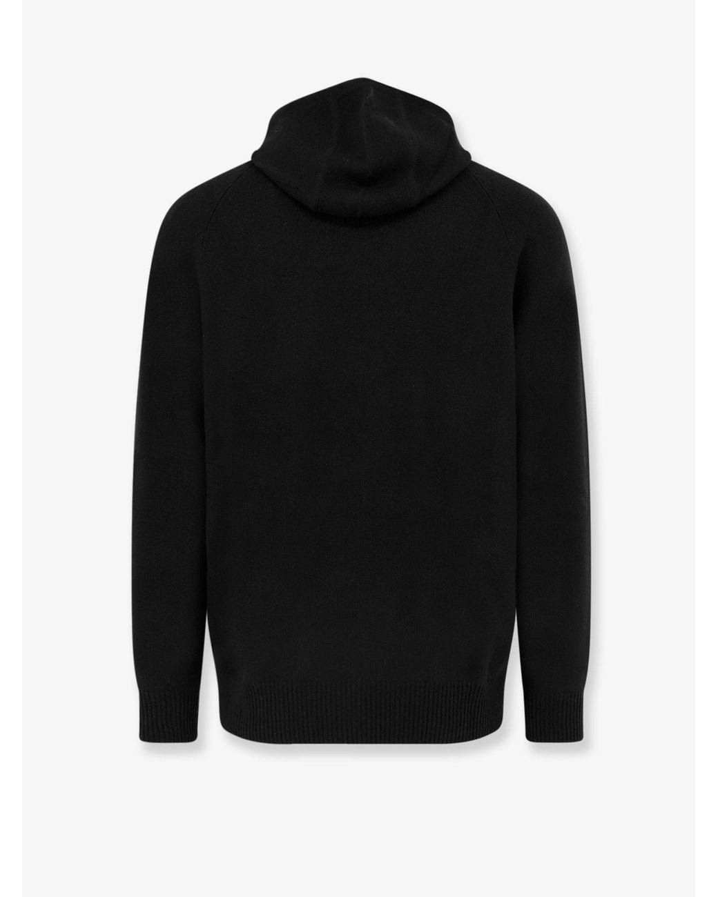 Soft Goat Black Hooded Cashmere Sweater for men