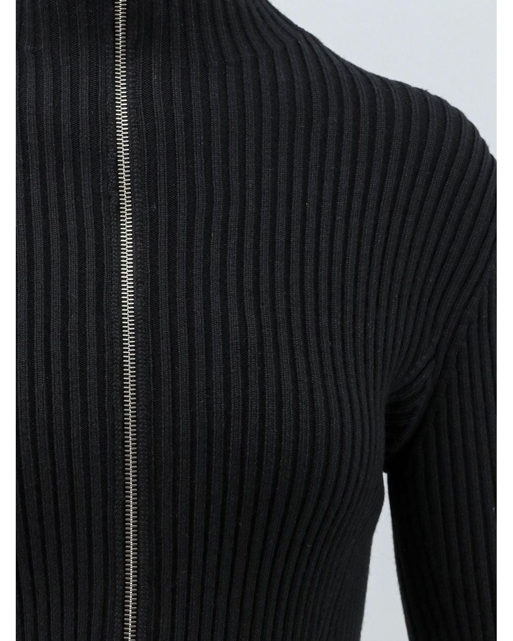 Alaïa Blue Wool Blend Sweater With Ribbed Pattern