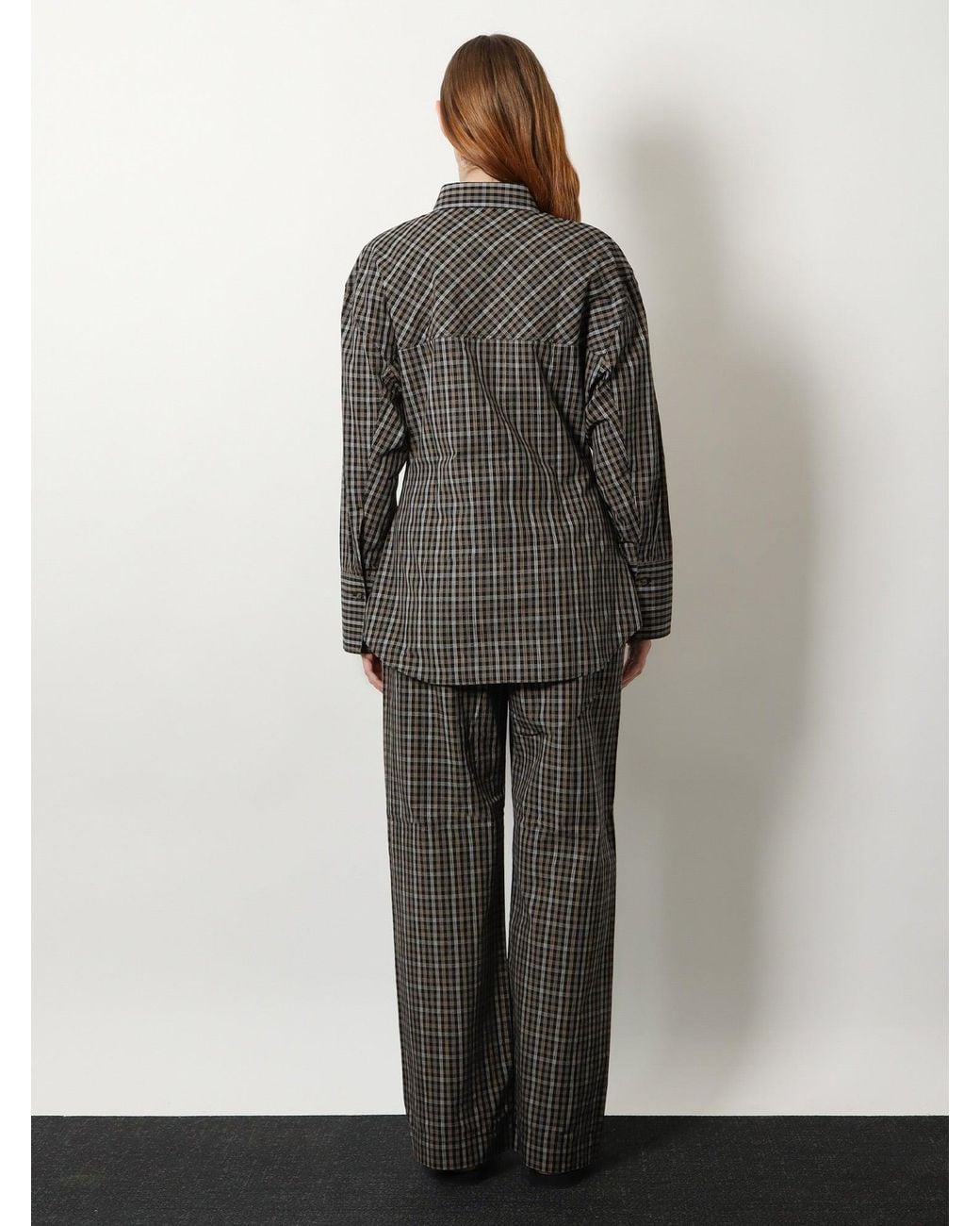 Rohe Gray Cotton Shirt With Check Pattern