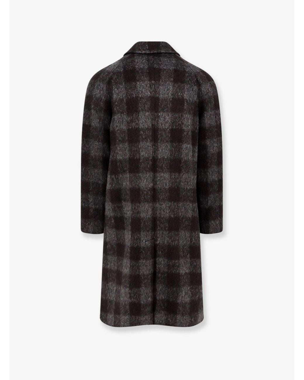 Amaranto Black Outdoor Wool, Alpaca And Mohair Coat for men