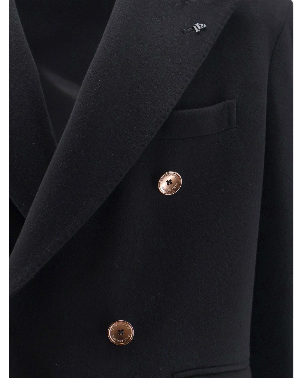 Tagliatore Black Unlined Virgin Wool And Cashmere Coat for men