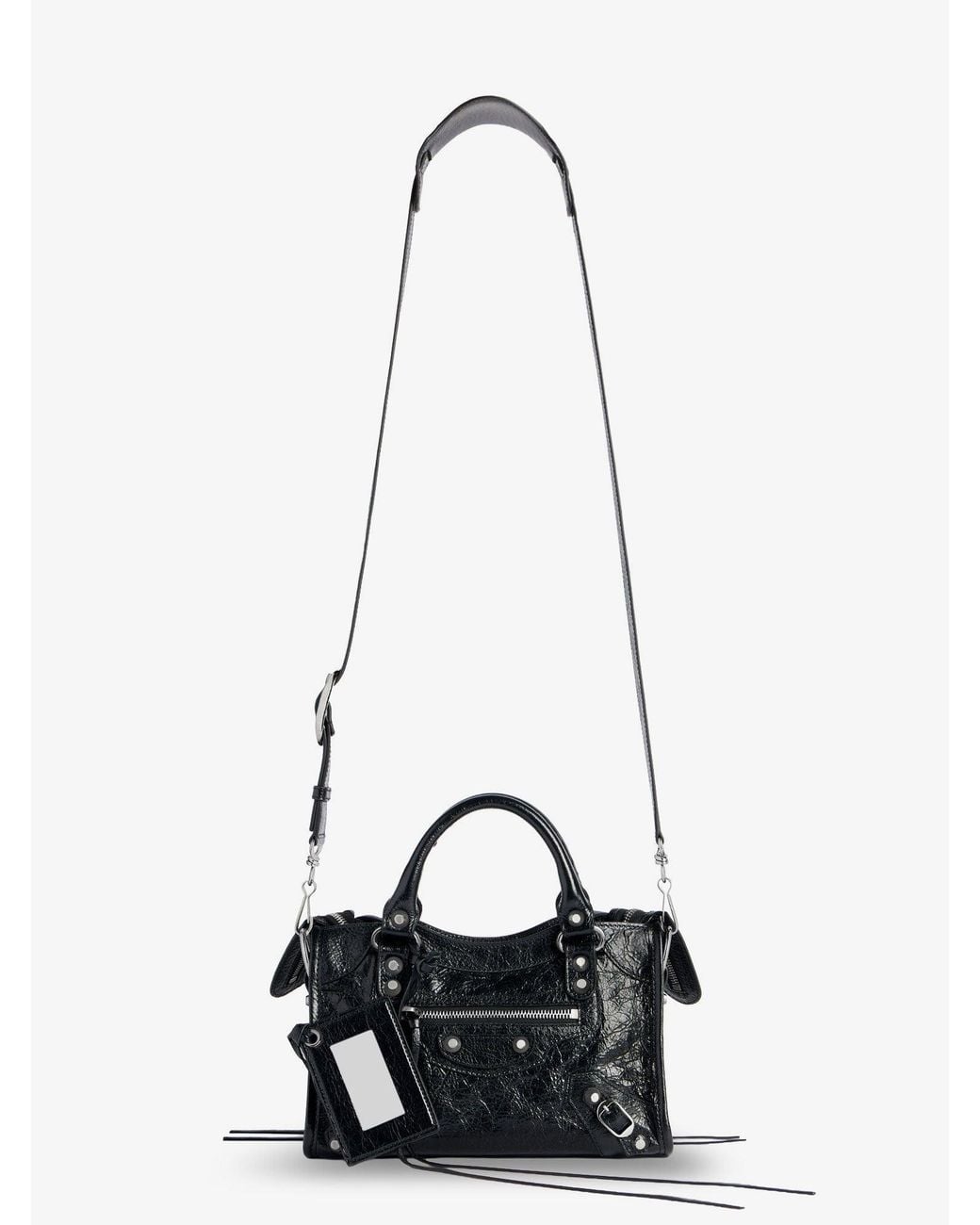 Balenciaga Black Le City Mini Arena Leather Handbag