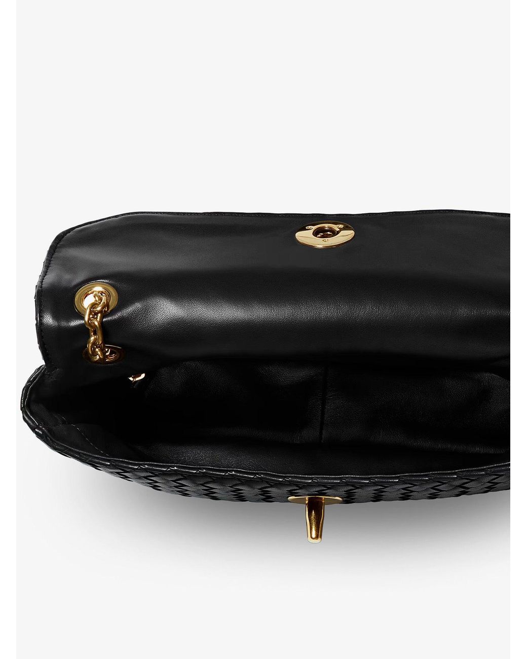 Bottega Veneta Black Madison Leather Shoulder Bag With Knot Detail
