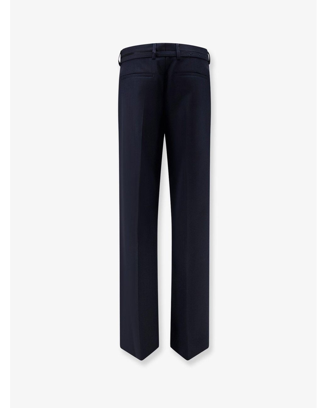 Dries Van Noten Blue Presta Wool Trousers With Belt
