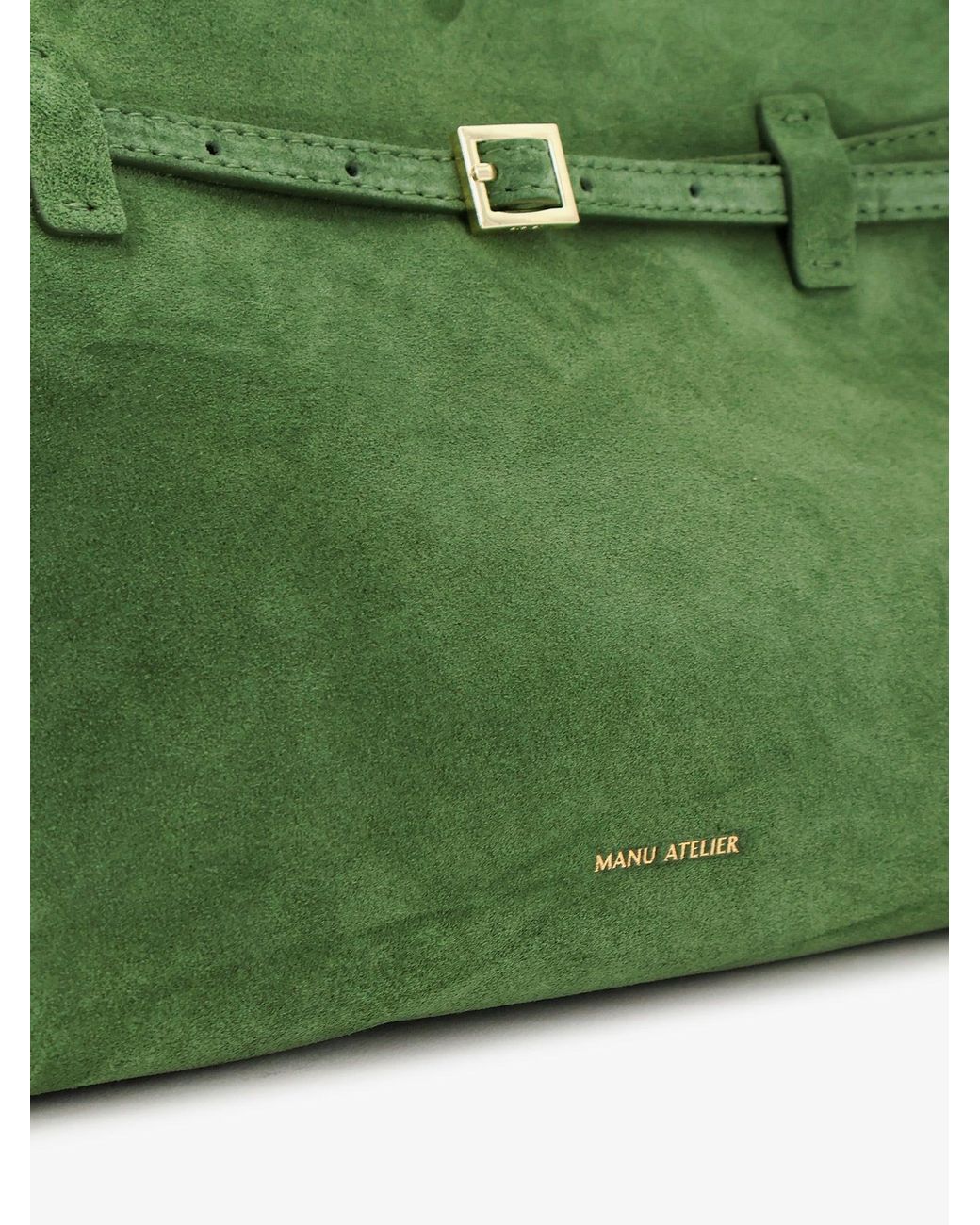 MANU Atelier Green Le Cambon 35 Suede Handbag