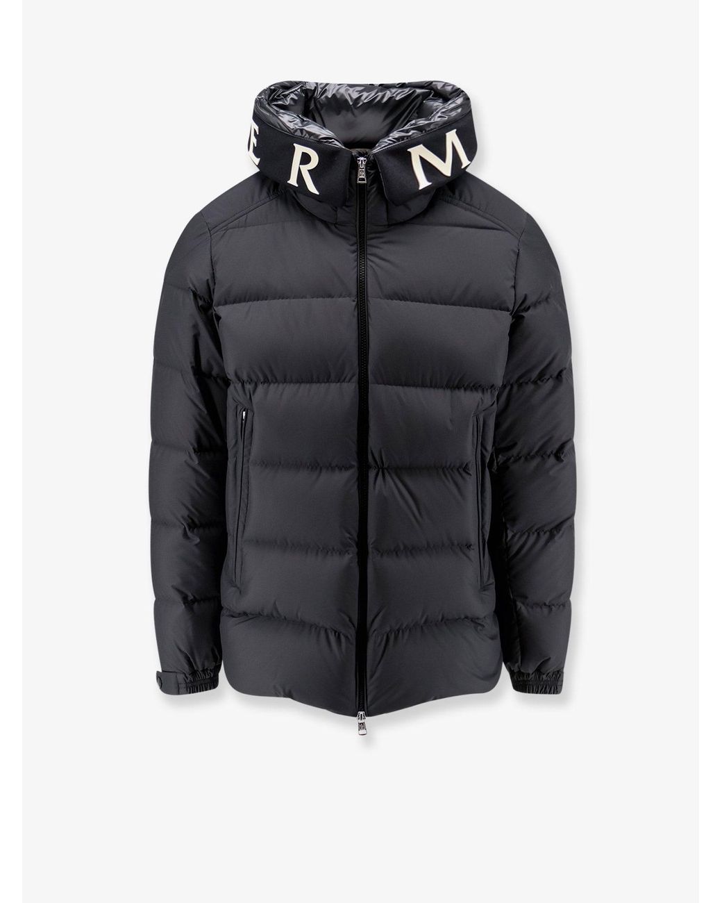 Moncler Black Orvelle Nylon Down Jacket With Rubberized Logo Detail for men