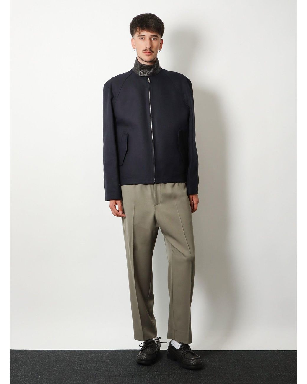 Bottega Veneta Blue Harrington Compact Cotton Gabardine Jacket for men