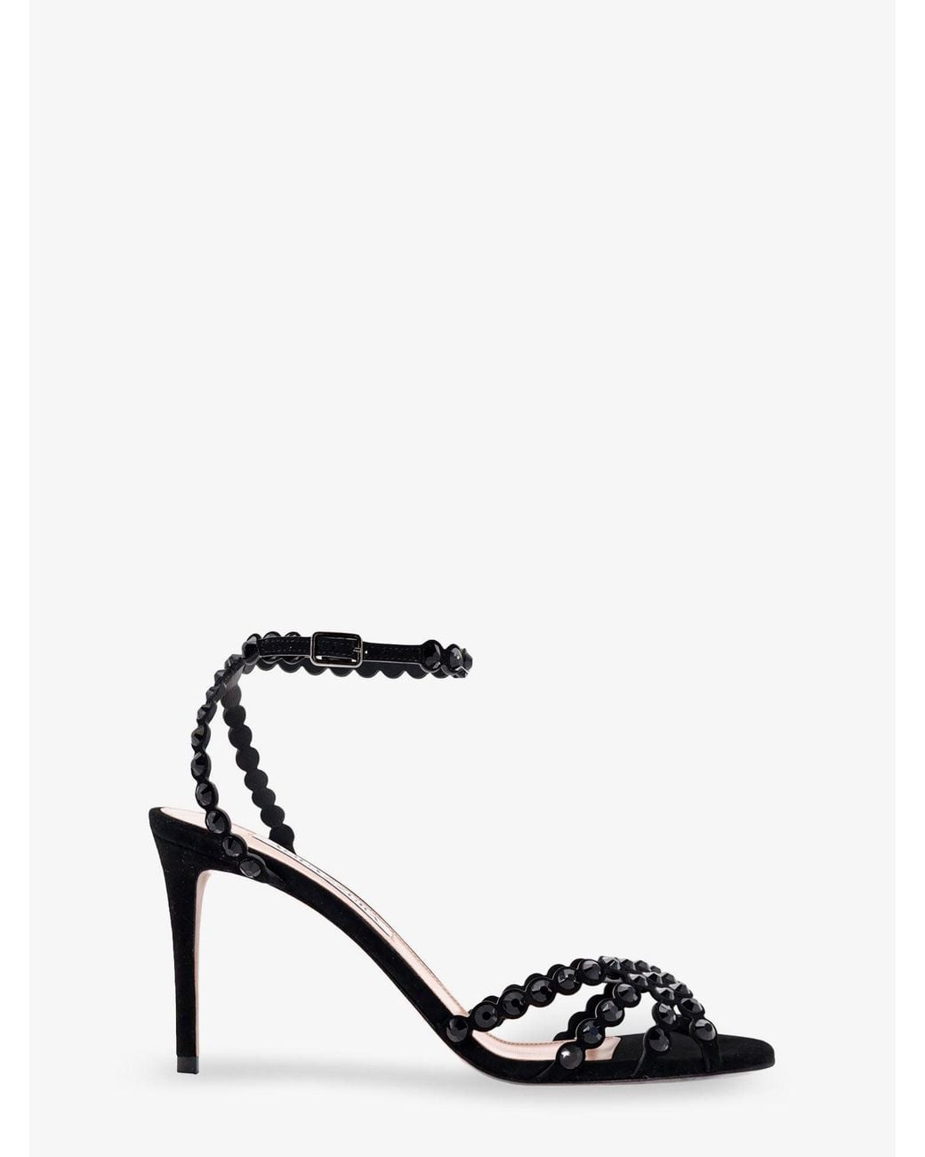 Aquazzura Black Tequila Sandals With Crystal Detail