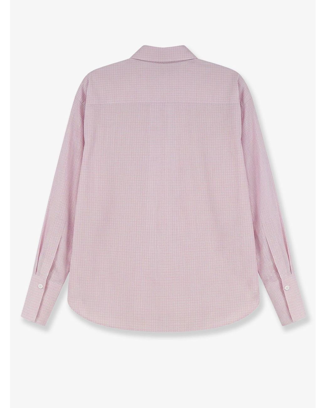The Attico Pink Cotton Shirt With Front Embroidered Logo