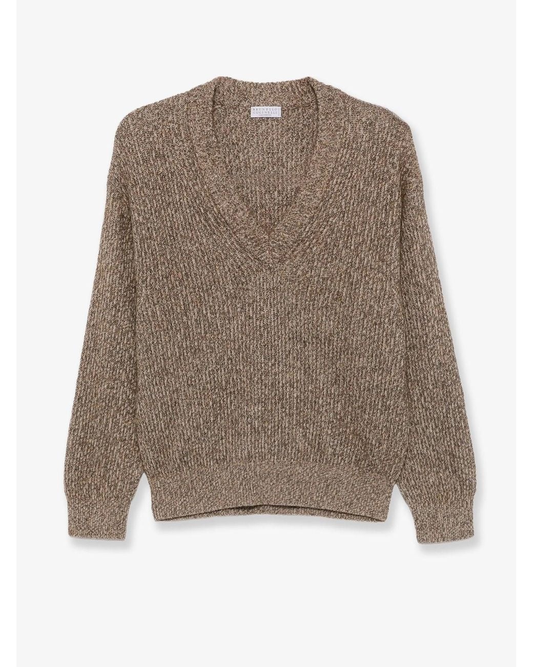 Brunello Cucinelli Brown Cashmere Blend Sweater