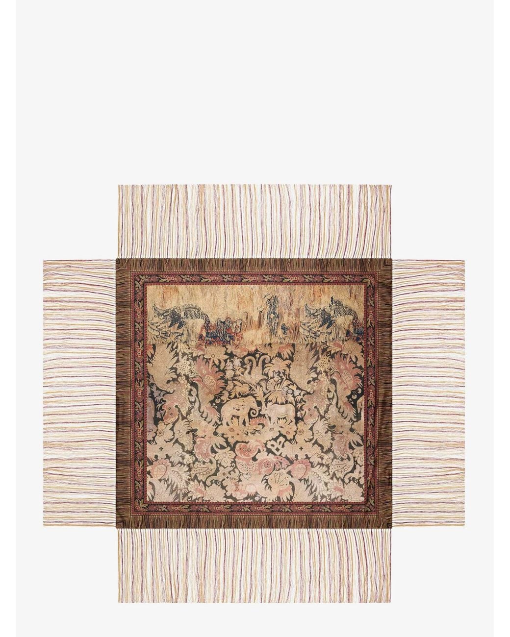 Pierre Louis Mascia Natural Aloeuw Silk Fringed Foulard
