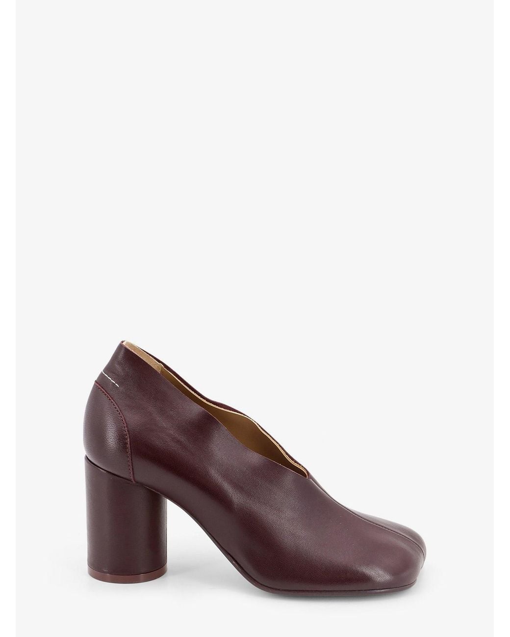 MM6 by Maison Margiela Purple Leather Pump With Iconic Anatomic Toe