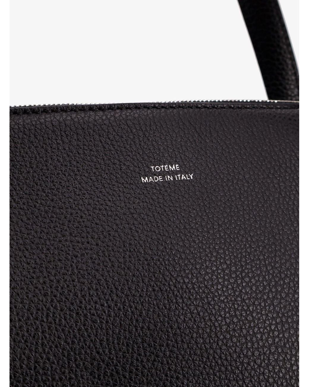 Totême Black Hammered Leather Handbag