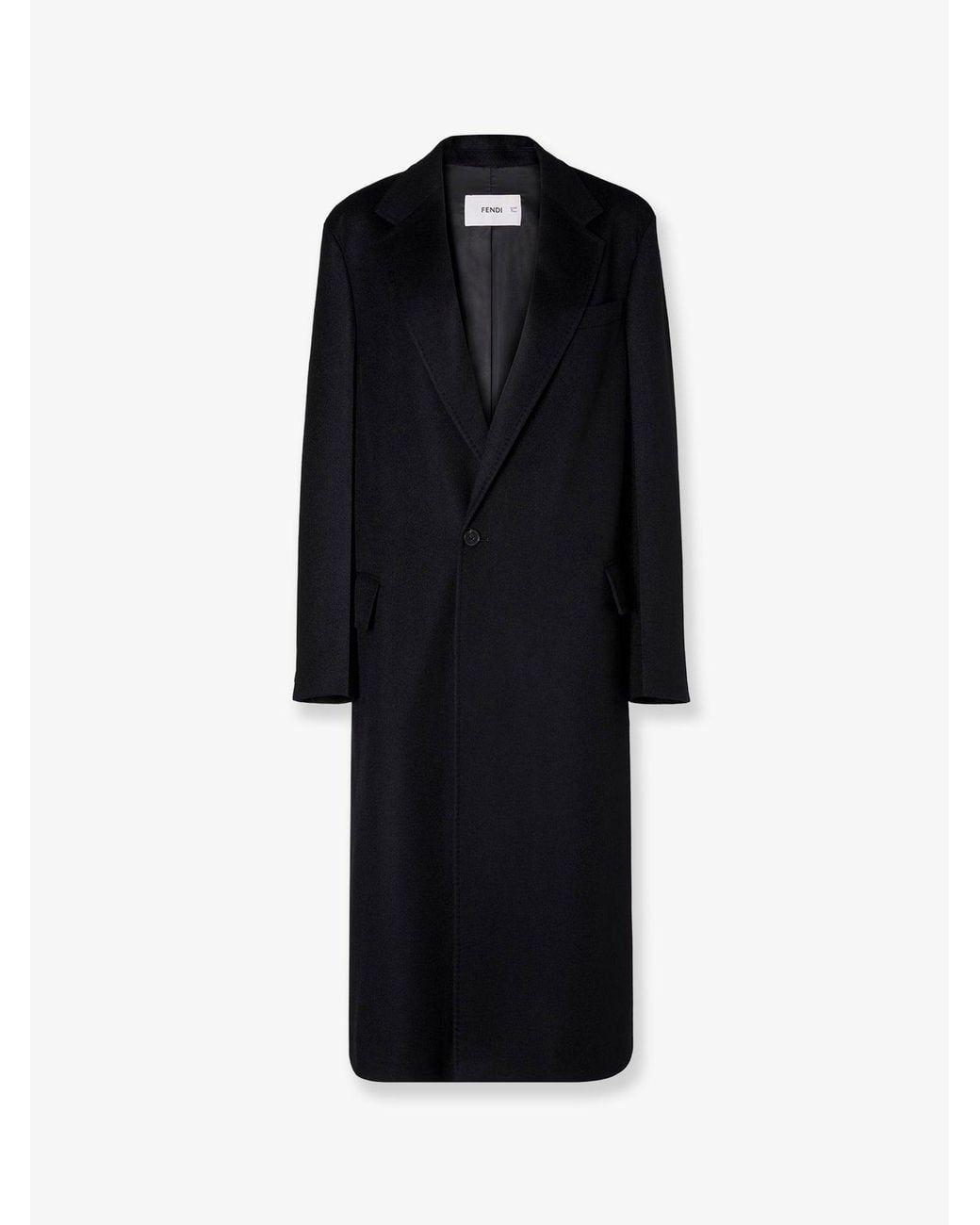 Fendi Black Midi Cashmere Coat