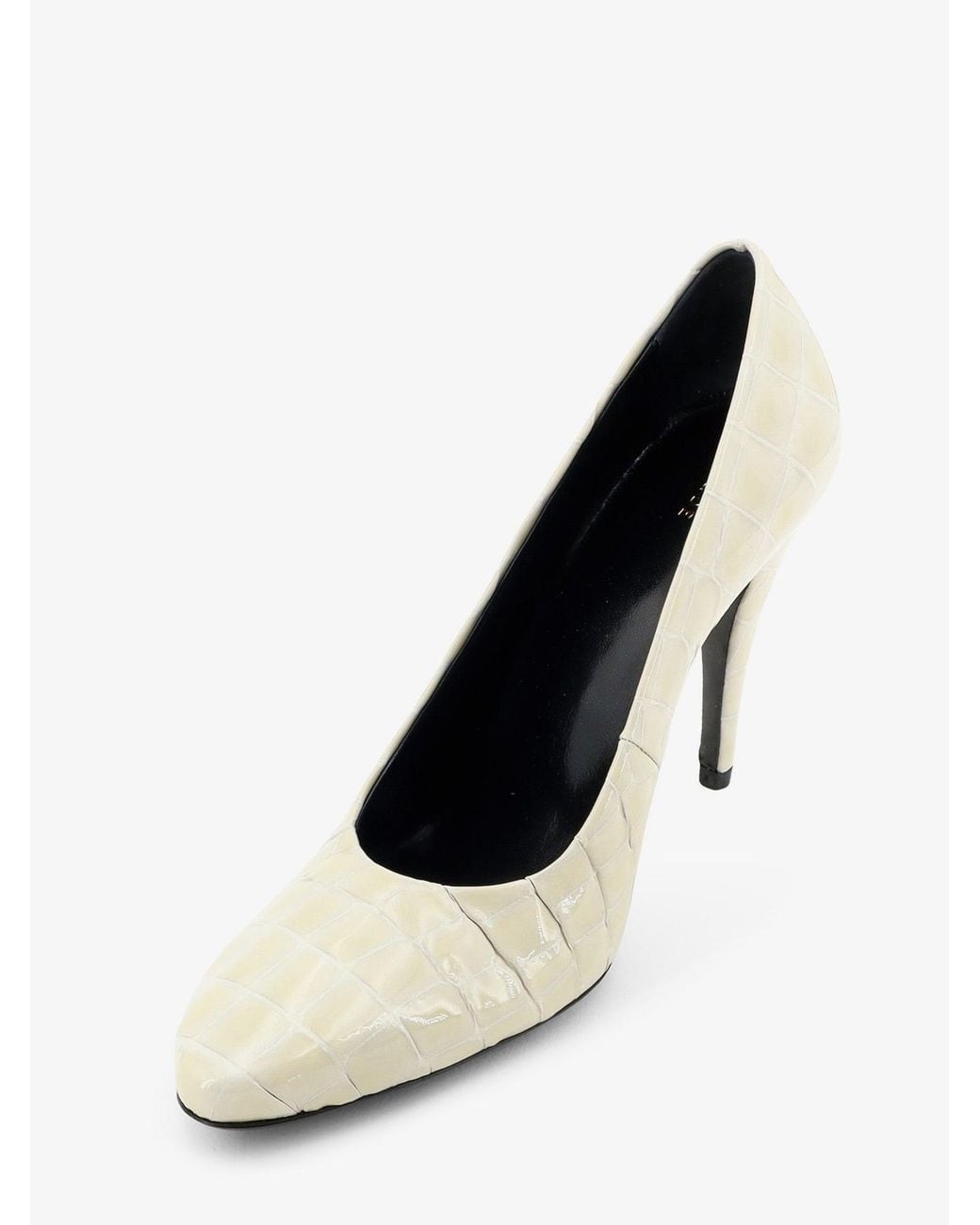 Jude White Jerry Leather Décolleté With Croco Motif