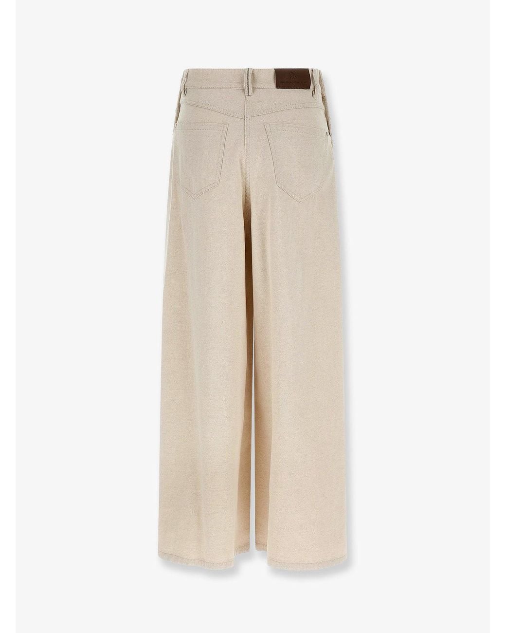 Brunello Cucinelli Natural The Maxi Sailor Jean-Low Slung Trousers