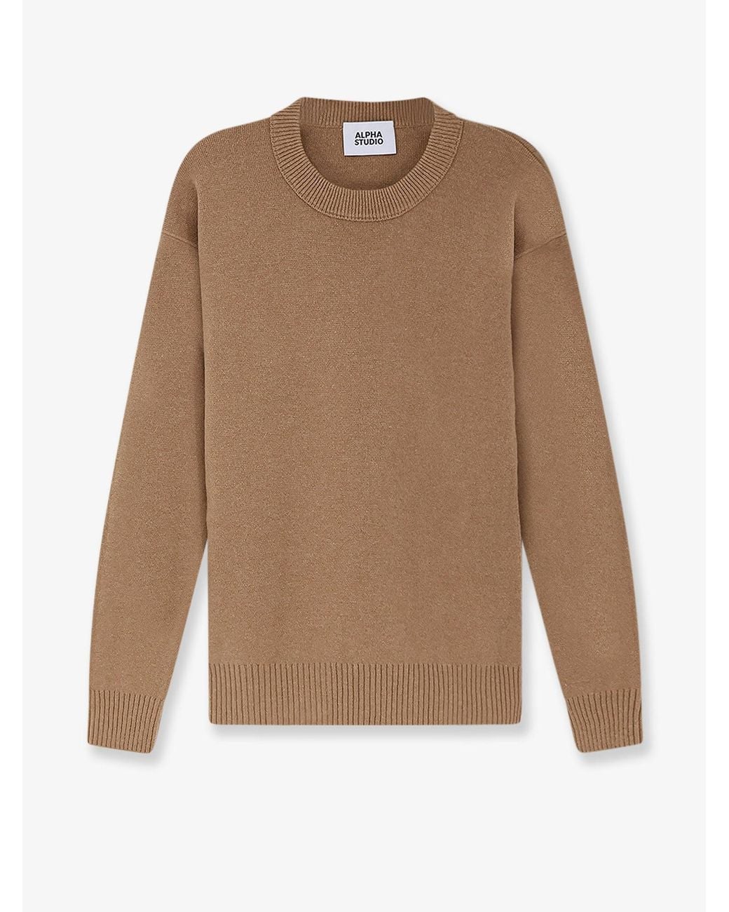 Alpha Studio Natural Wool Blend Sweater for men