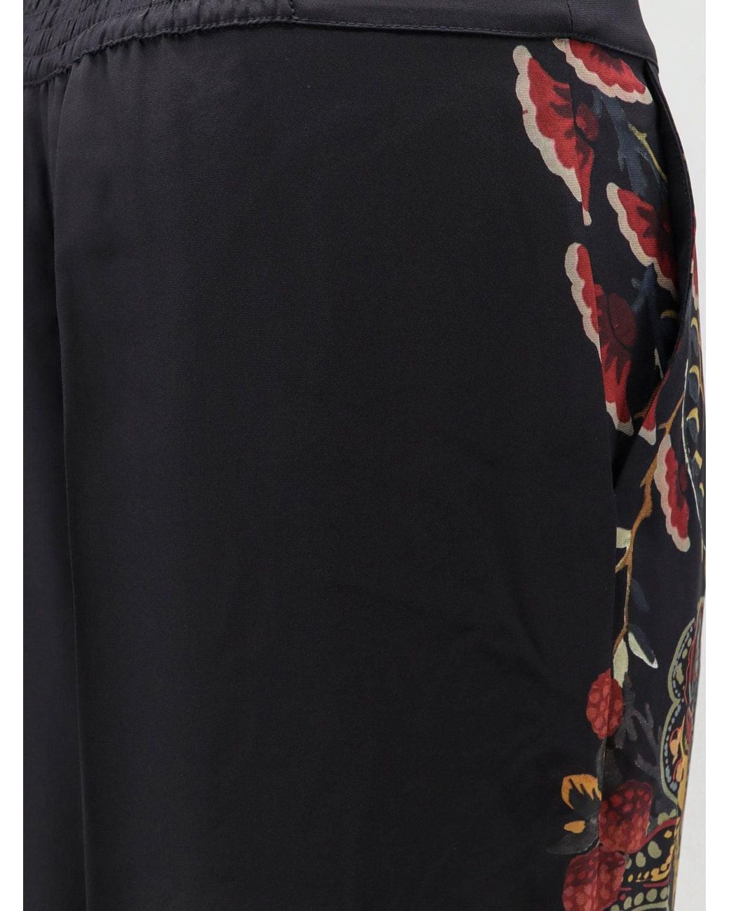 Etro Blue Silk Trousers With Paisley Pattern