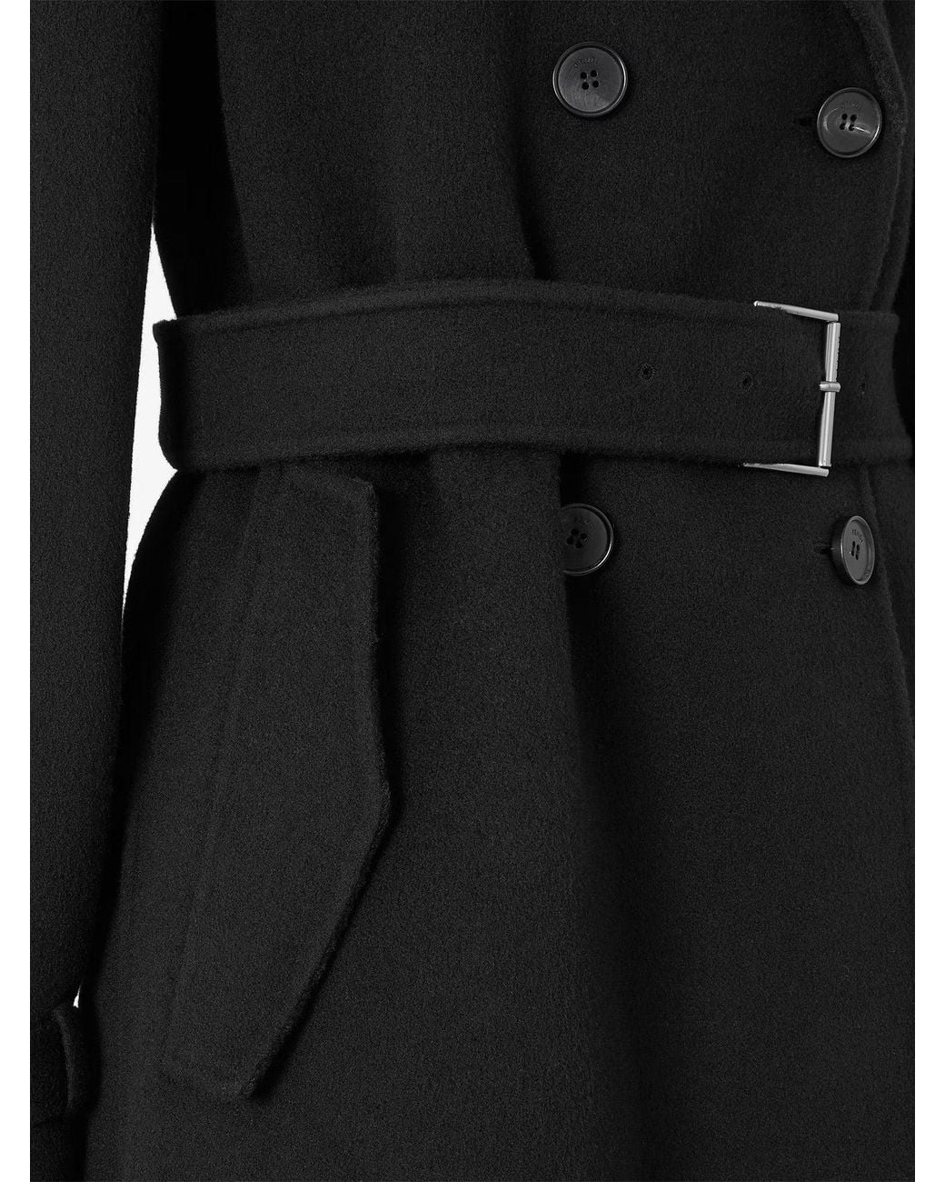 Fendi Black Ff Zucca Virgin Wool Midi Coat