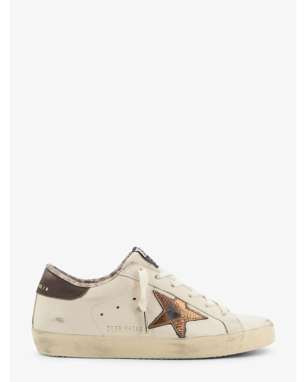Golden Goose Super Star Vintage Leather Sneakers in Natural | Lyst