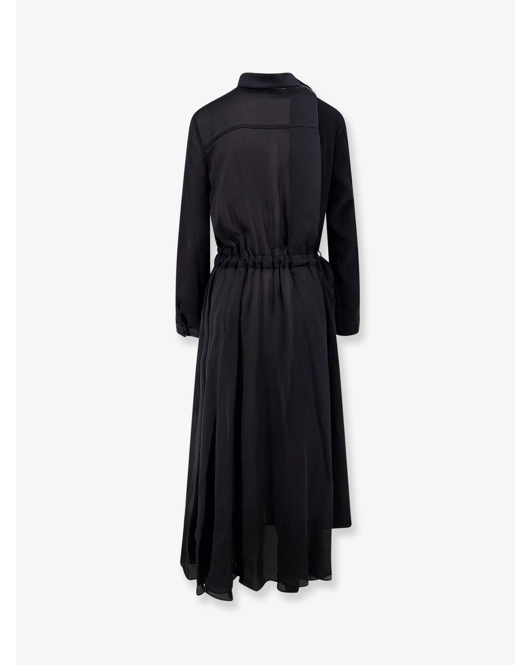 Sacai Black Dress With Satin Inserts