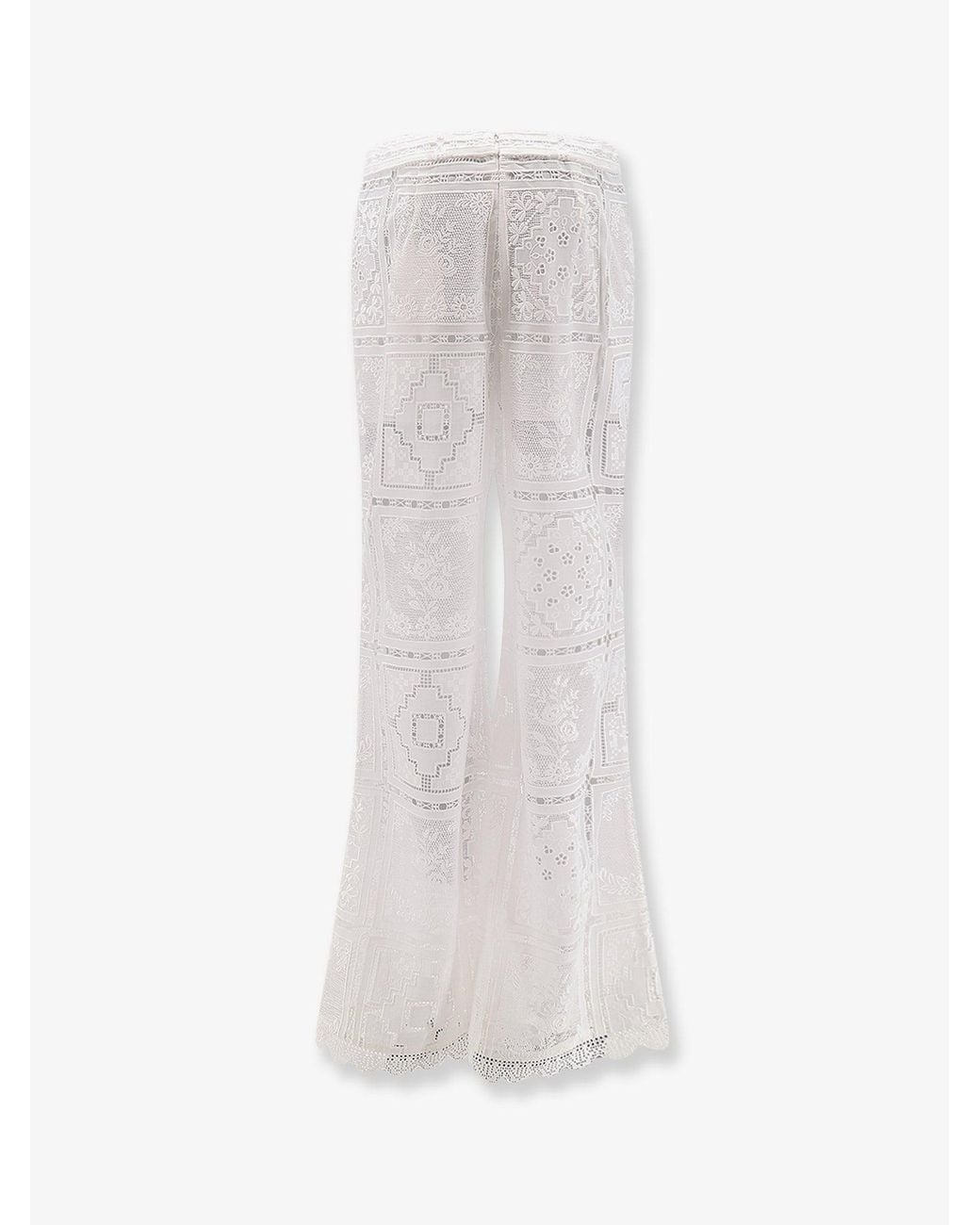 Zimmermann White Aster Embroidered Trousers