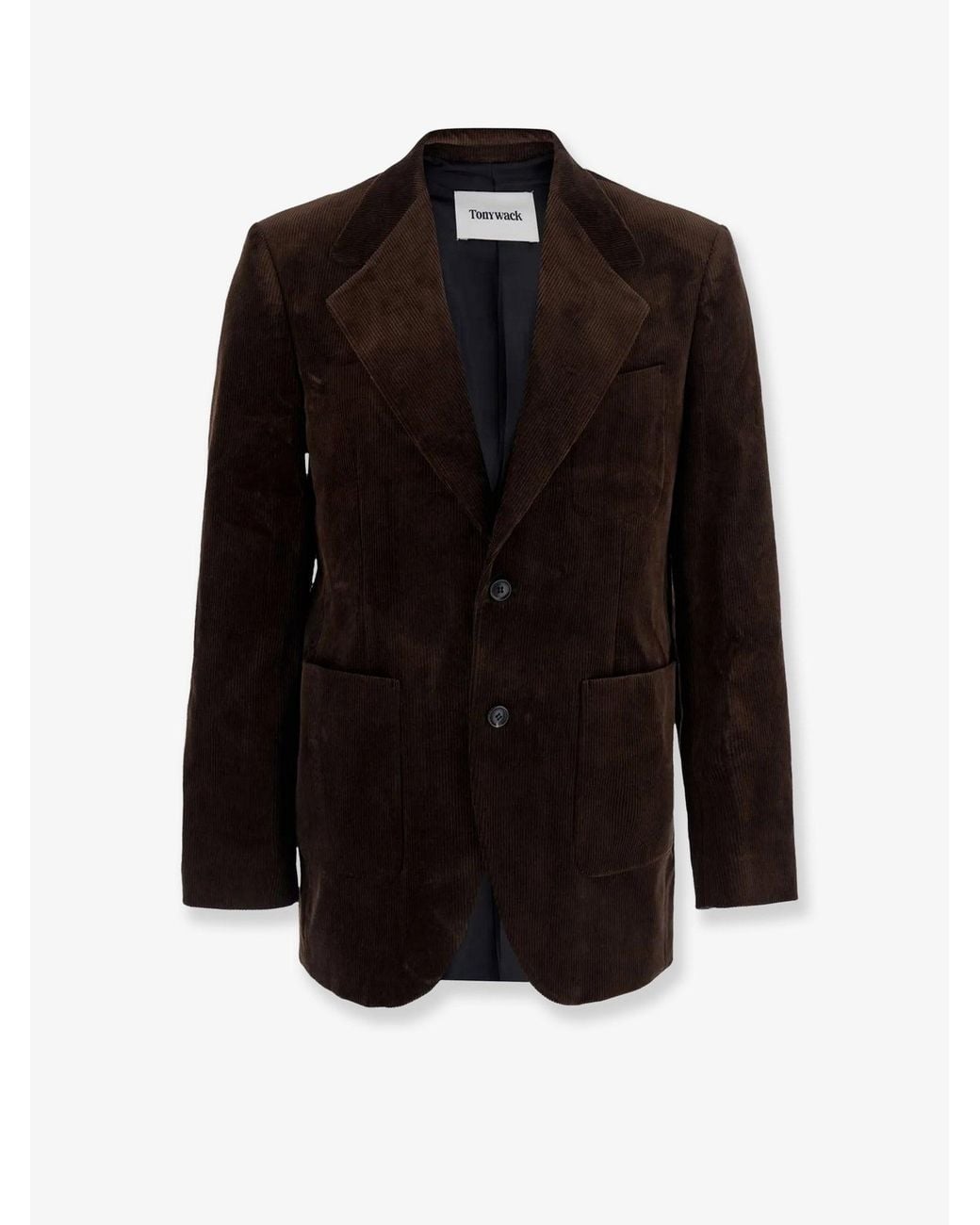 TONYWACK Black Tailored Single-Breasted Corduroy Blazer for men