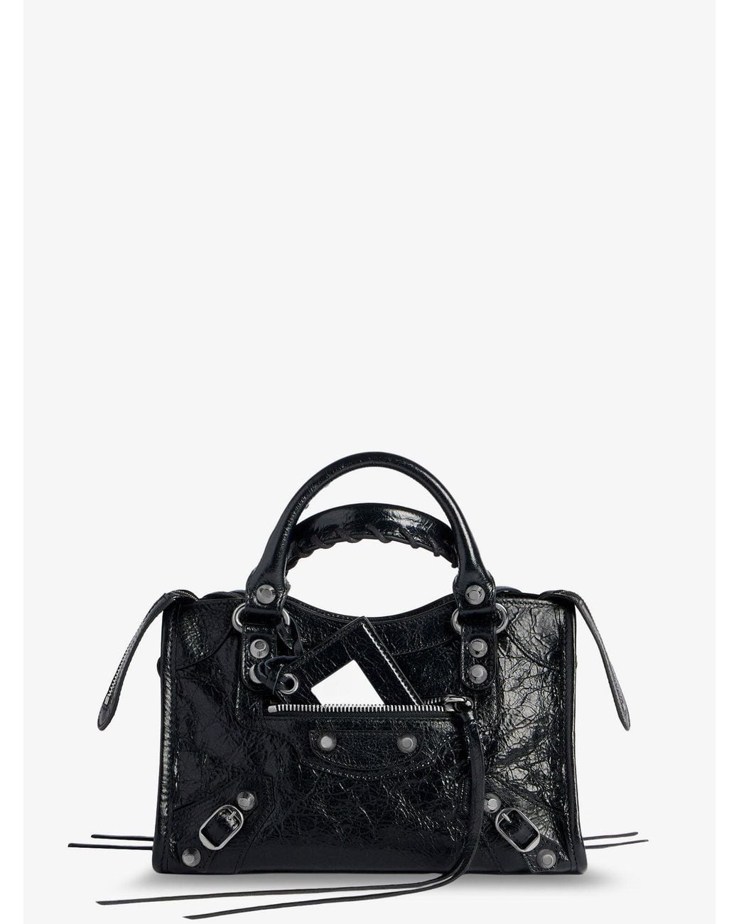 Balenciaga Black Le City Mini Arena Leather Handbag