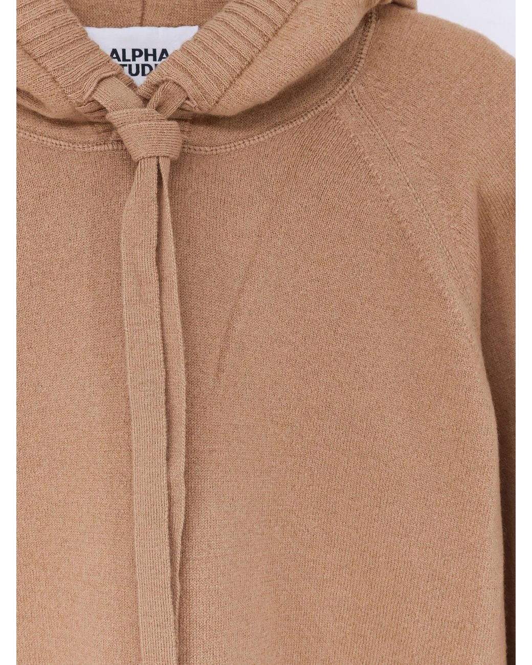 Alpha Studio Natural Wool Hoodie for men