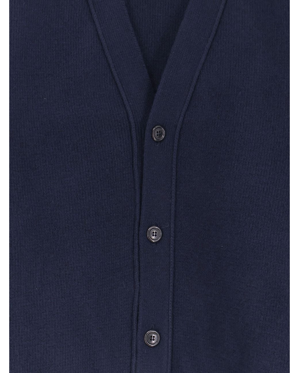 Laneus Blue Ribbed Knit Cardigan for men