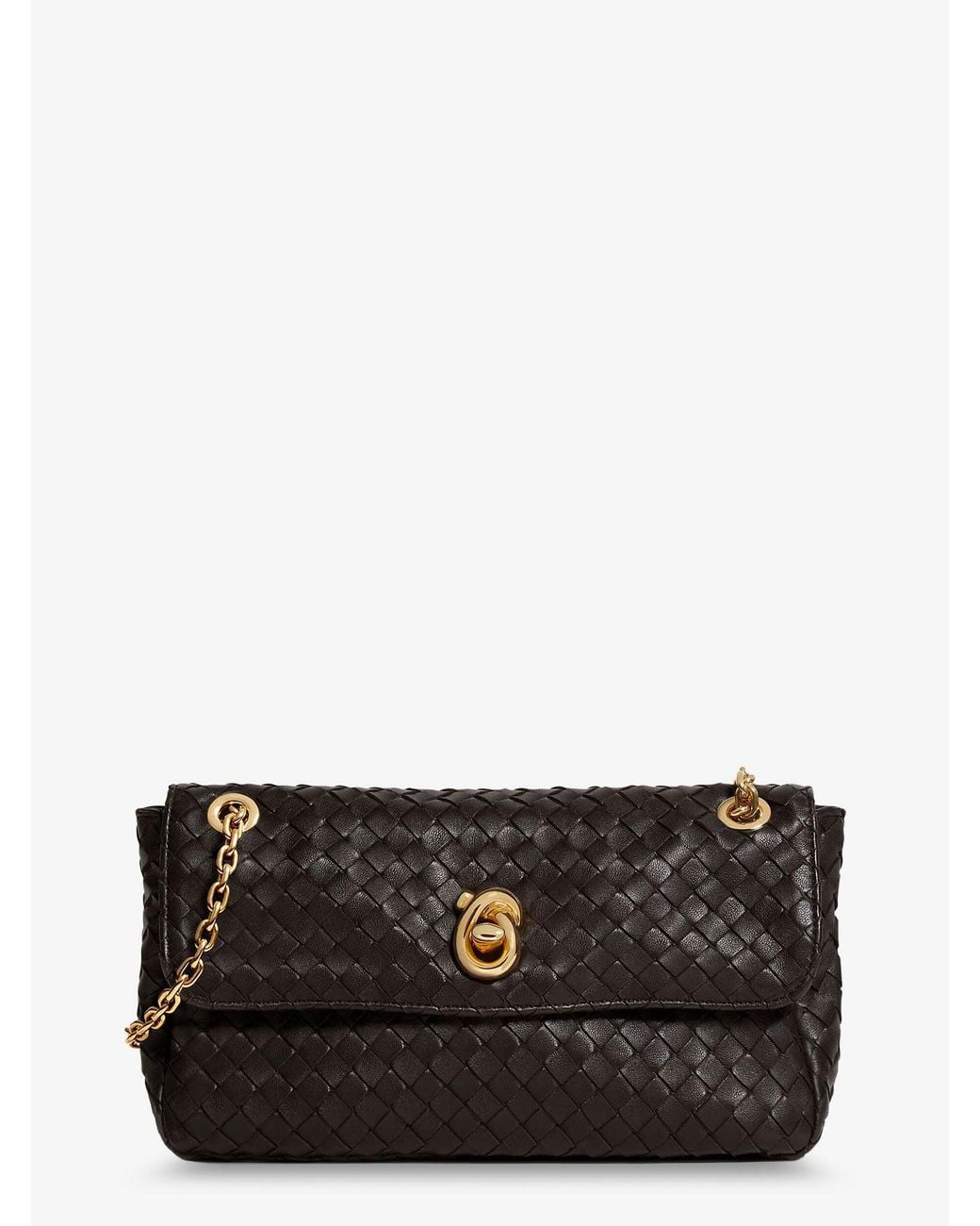 Bottega Veneta Black Madison Leather Crossbody Bag With Intrecciato Motif